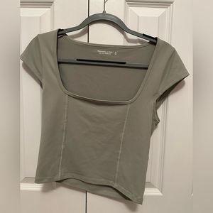 Abercrombie seamless cap sleeve tee medium sage green